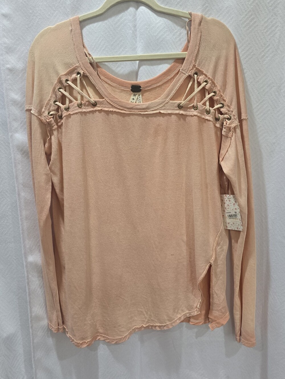 Free People Black, White & Pink Abstract Scoop Neck Tank
